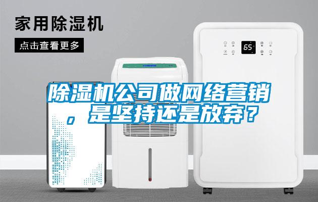 除濕機公司做網絡營銷，是堅持還是放棄？