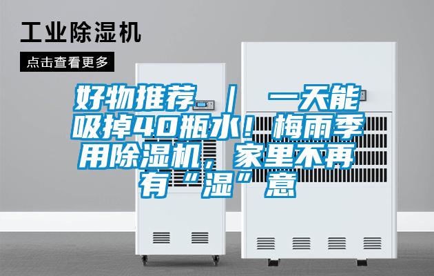 好物推薦 ｜ 一天能吸掉40瓶水！梅雨季用除濕機，家里不再有“濕”意