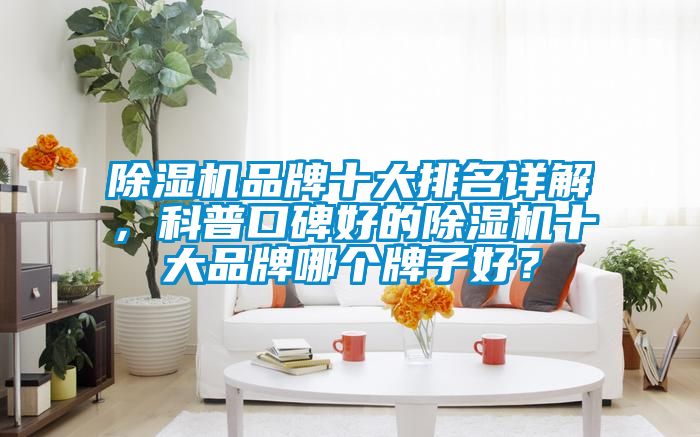 除濕機品牌十大排名詳解，科普口碑好的除濕機十大品牌哪個牌子好？